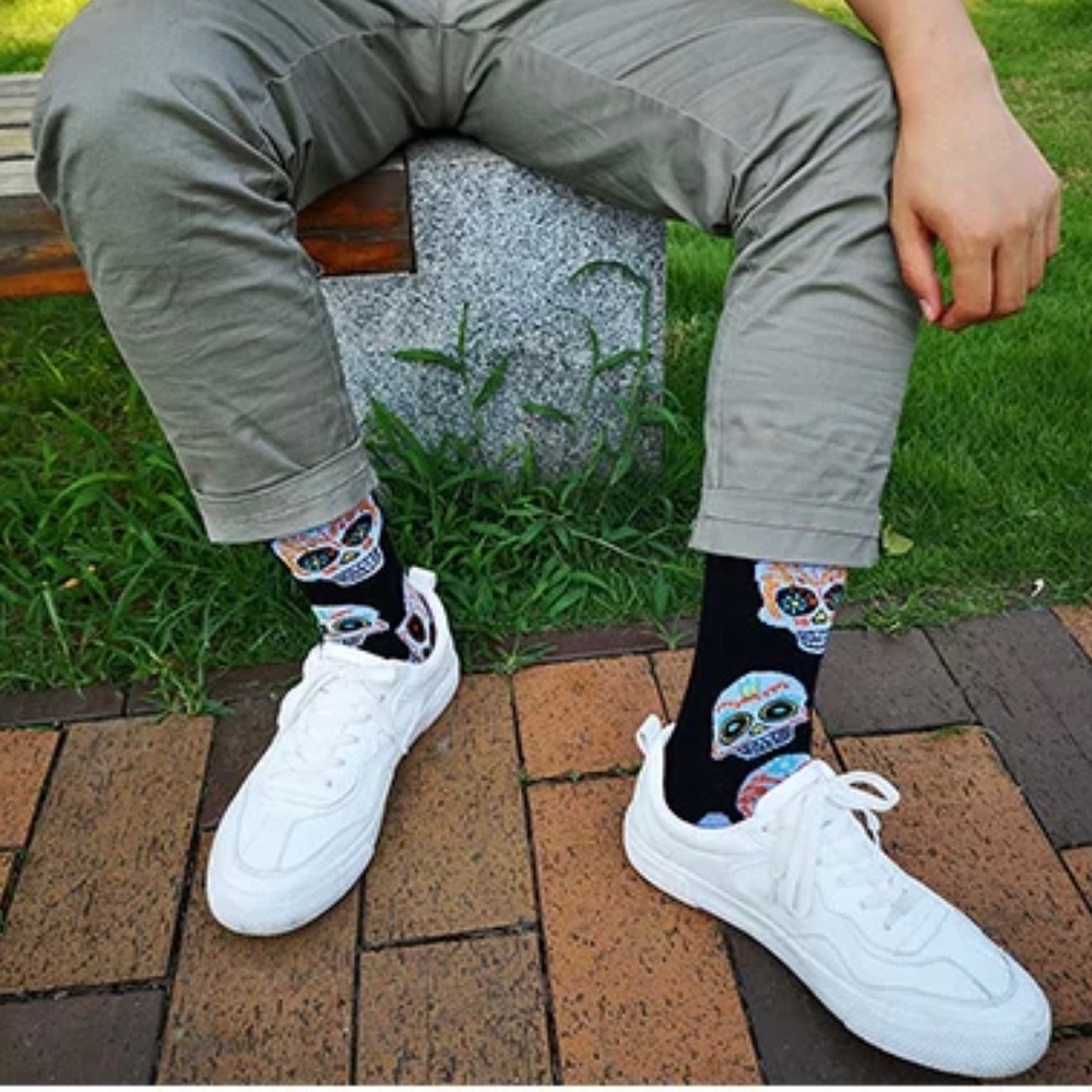 Sugar Skull Dia De Los Muertos Socks Any 4 for $32 - Picture 3 of 3